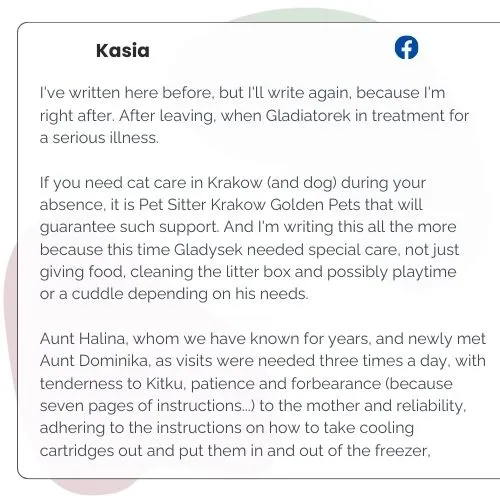 Golden Pets petsitting catsitting Cracow opinion (1)