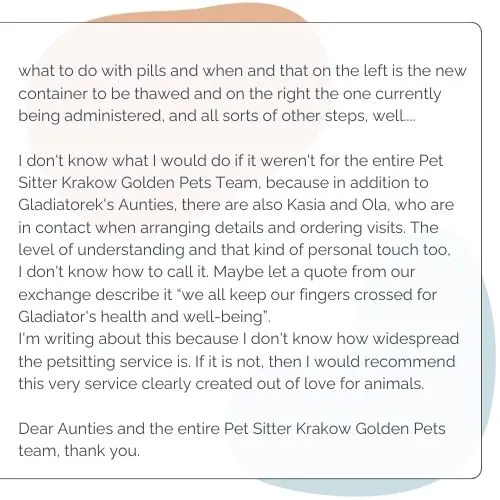 Golden Pets petsitting catsitting Cracow opinion (2)